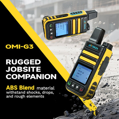 Walkie-talkie OMIZN G3 4G LTE Dual SIM, alcance ilimitado, servicio gratuito de por vida, IP65, cifrado AES256, reducción de ruido.