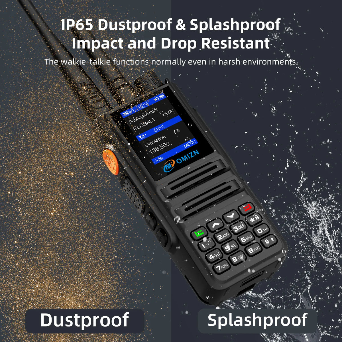 Walkie Talkie OMIZN X8 de modo dual 4G UHF Android de alcance ilimitado Zello Real-PTT GPS