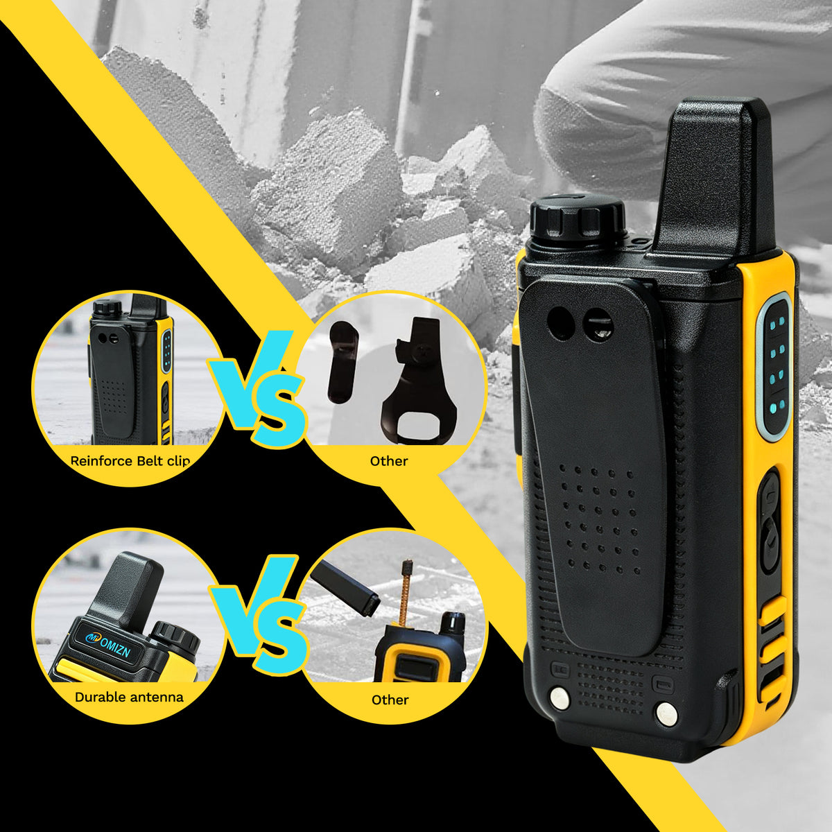 Walkie-talkie OMIZN G3 4G LTE Dual SIM, alcance ilimitado, servicio gratuito de por vida, IP65, cifrado AES256, reducción de ruido.
