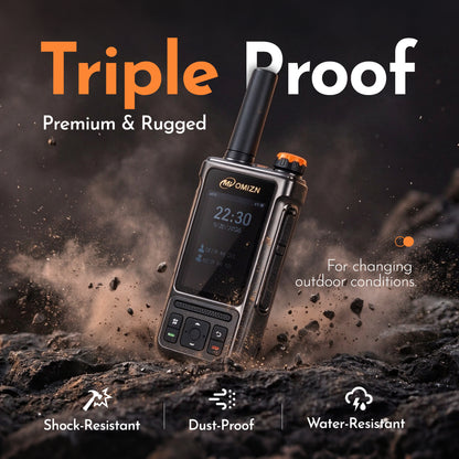 OMIZN A6 Walkie-Talkie 4G LTE de Largo Alcance con Tarjeta SIM Incluida – 1 Unidad