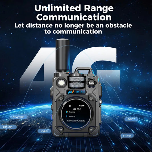 OMIZN M10 4G LTE Walkie Talkie – Comunicación de Larga Distancia +5,000 km, Sin Cuotas Mensuales