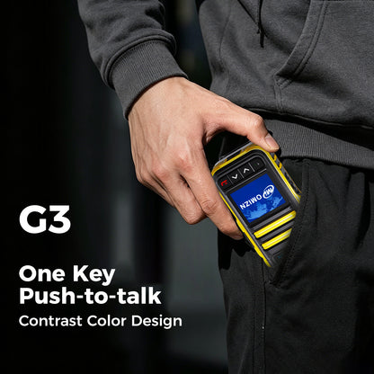 Walkie-talkie OMIZN G3 4G LTE Dual SIM, alcance ilimitado, servicio gratuito de por vida, IP65, cifrado AES256, reducción de ruido.