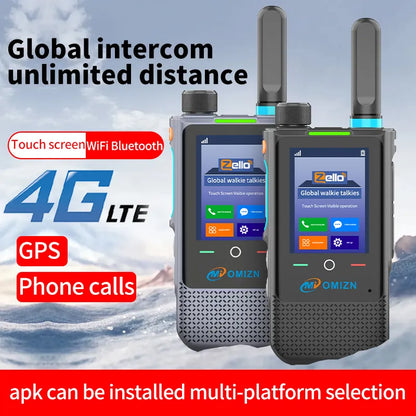 Walkie-talkie OMIZN A5 Model Global, 8000 kilómetros de distancia, sistema Android 8.1, pantalla táctil de 2,4 pulgadas