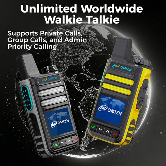 Walkie-talkie OMIZN G3 4G LTE Dual SIM, alcance ilimitado, servicio gratuito de por vida, IP65, cifrado AES256, reducción de ruido.