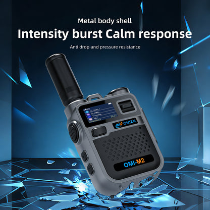 OMIZN M2 Long Range Walkie Talkie,Portable 2 Way Radio with Flashlight,Encrypted with AES256,Lightweight Walky Talky with Type C Charging,for Construction Site Hotel Security,2 Pack