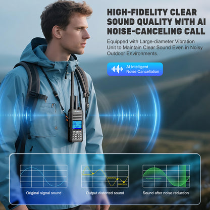 OMIZN X4 Intercomunicador de red pública + analógico de modo dual. Comunicación a distancia nacional, resistente al agua y a los impactos con certificación IP67. Sonido alto y claro.