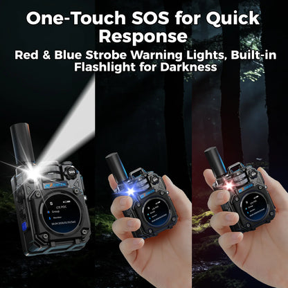OMIZN M10 4G LTE Walkie Talkie – Comunicación de Larga Distancia +5,000 km, Sin Cuotas Mensuales