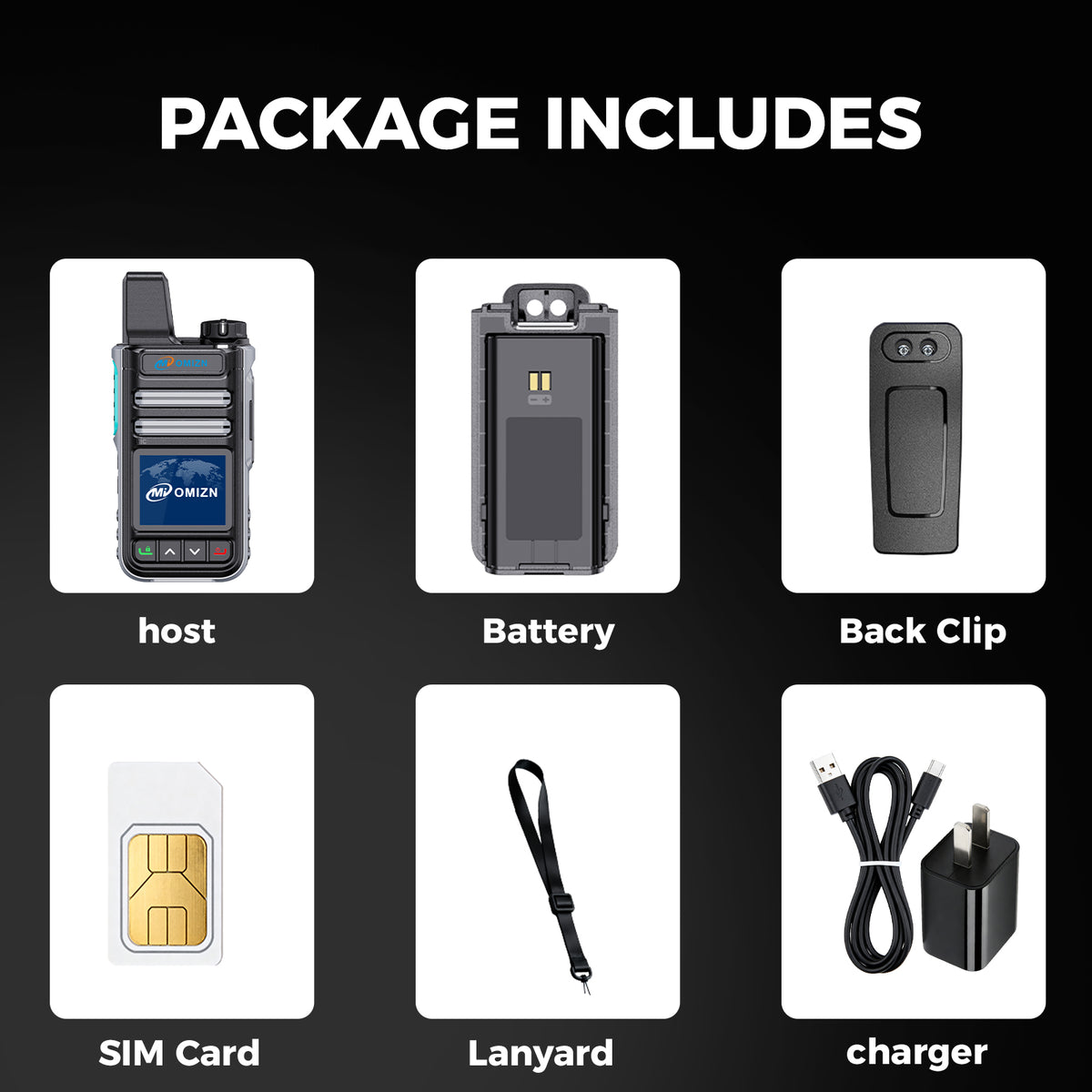 Walkie-talkie OMIZN G3 4G LTE Dual SIM, alcance ilimitado, servicio gratuito de por vida, IP65, cifrado AES256, reducción de ruido.