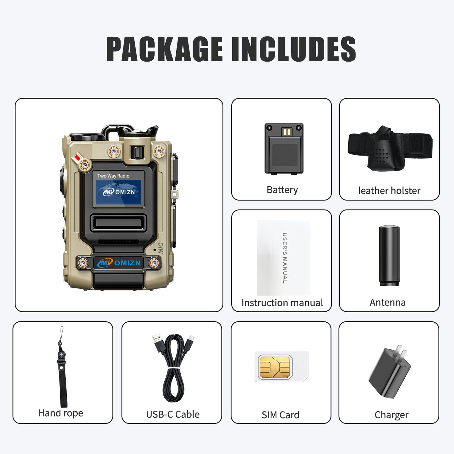 Walkie-talkie global OMIZN M8: intercomunicador de red pública con alcance nacional de 5000 km y capacidad transnacional (distancia ilimitada).