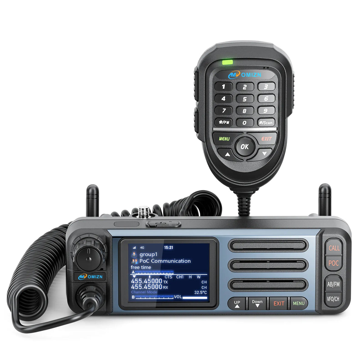 Transceptor OMIZN CT5 UHF/4G, radio móvil de doble banda, alcance ilimitado, 35 W, compatible con Android, radio para vehículo, repetidor Zello/RealPTT, GPS.