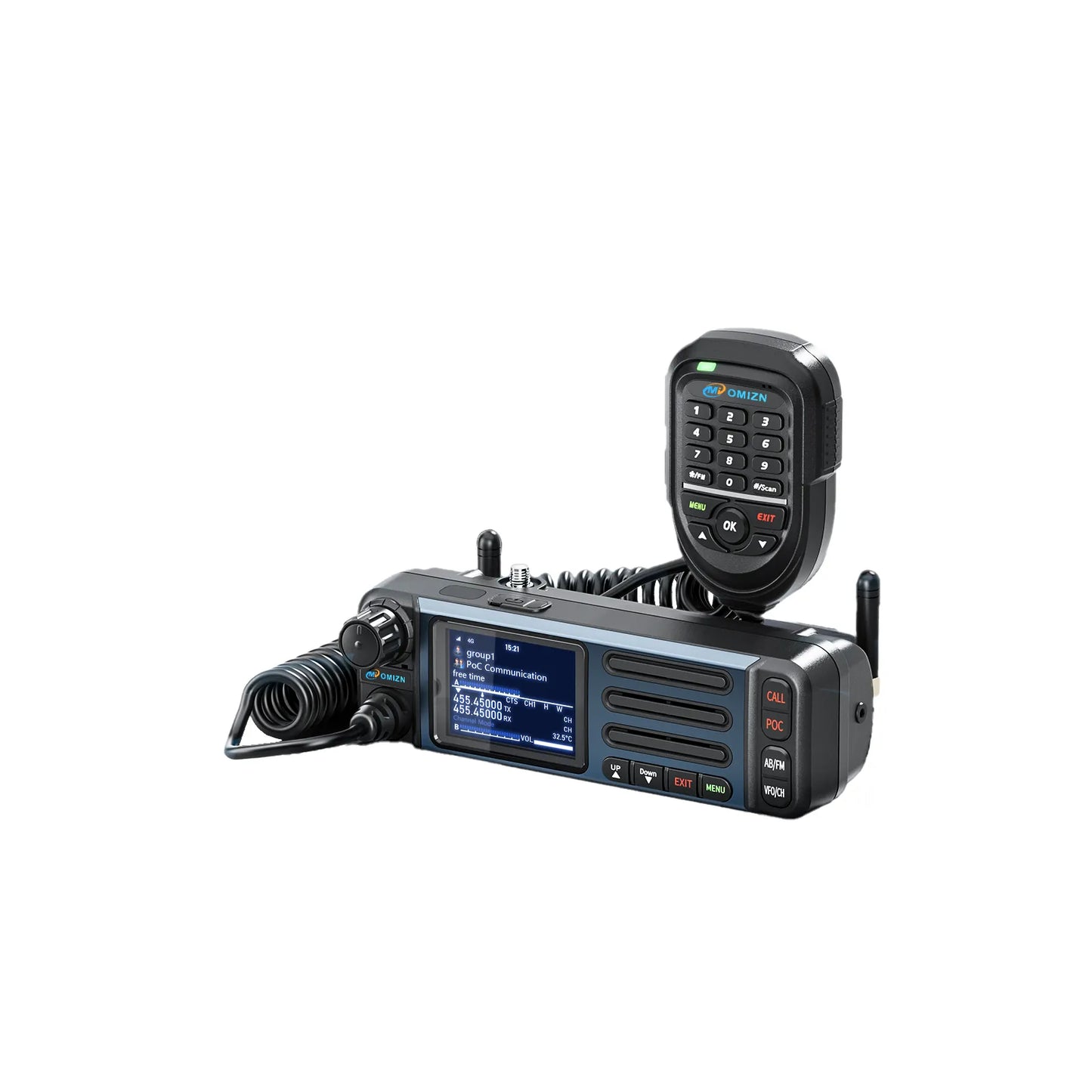 Transceptor OMIZN CT5 UHF/4G, radio móvil de doble banda, alcance ilimitado, 35 W, compatible con Android, radio para vehículo, repetidor Zello/RealPTT, GPS.