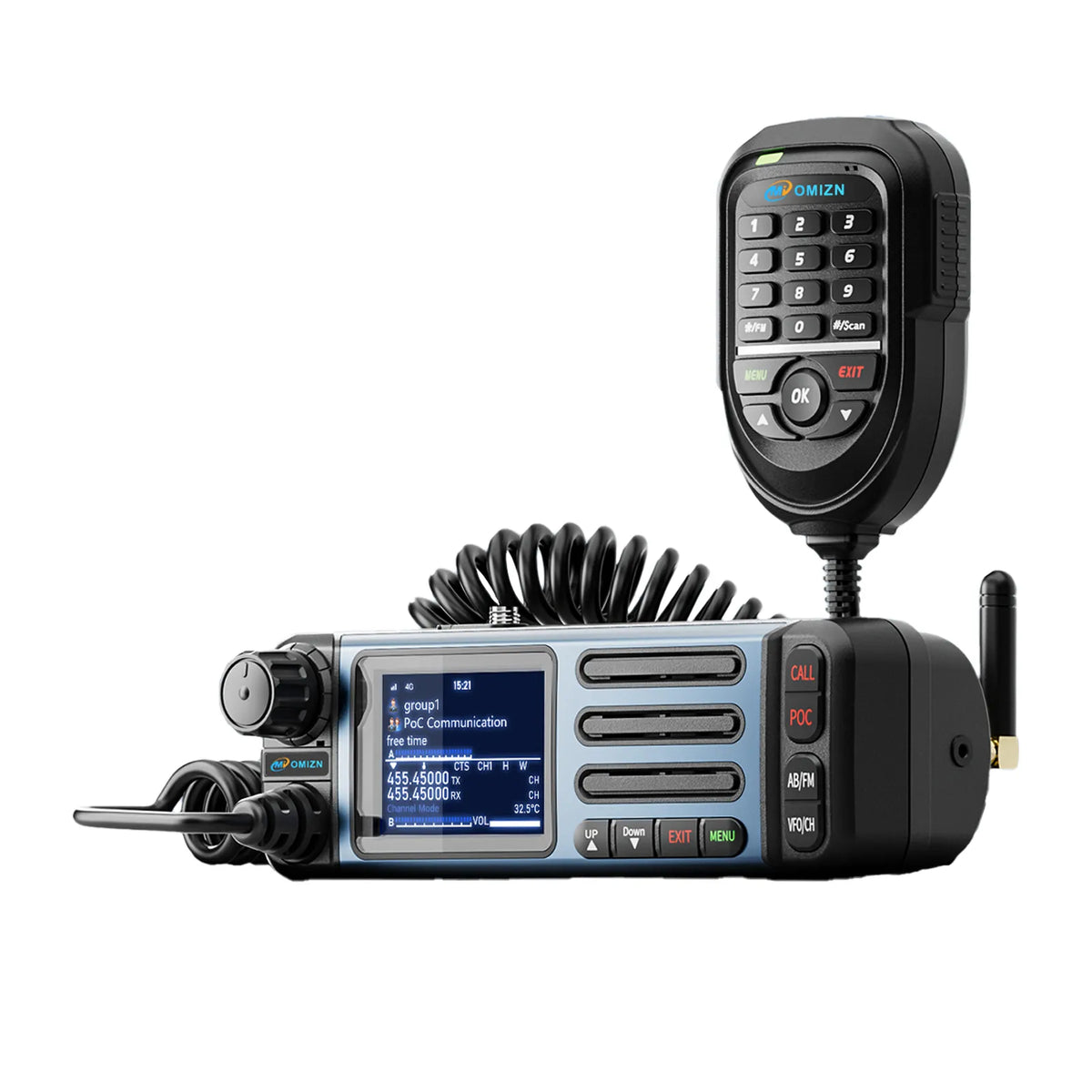 Transceptor OMIZN CT5 UHF/4G, radio móvil de doble banda, alcance ilimitado, 35 W, compatible con Android, radio para vehículo, repetidor Zello/RealPTT, GPS.