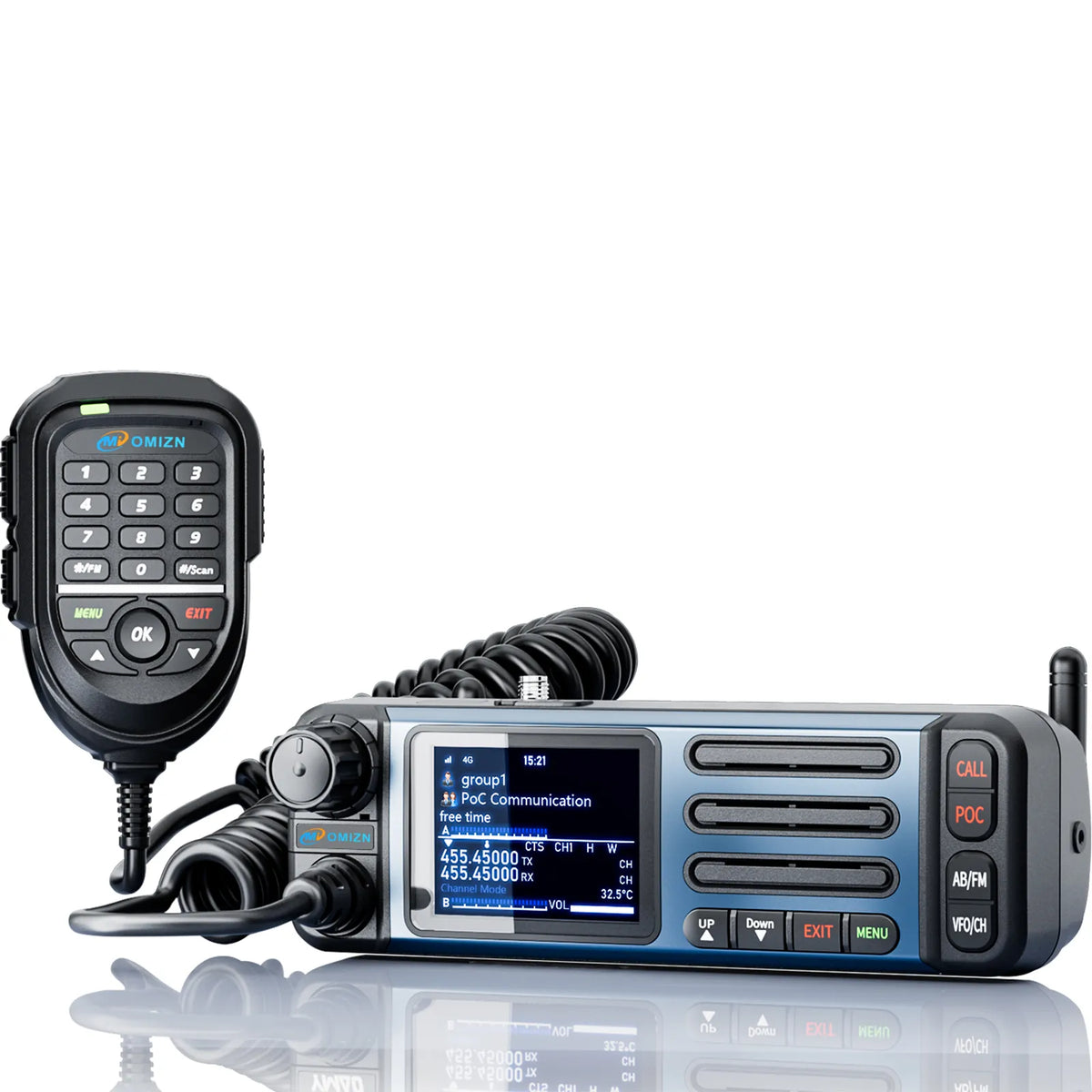 Transceptor OMIZN CT5 UHF/4G, radio móvil de doble banda, alcance ilimitado, 35 W, compatible con Android, radio para vehículo, repetidor Zello/RealPTT, GPS.