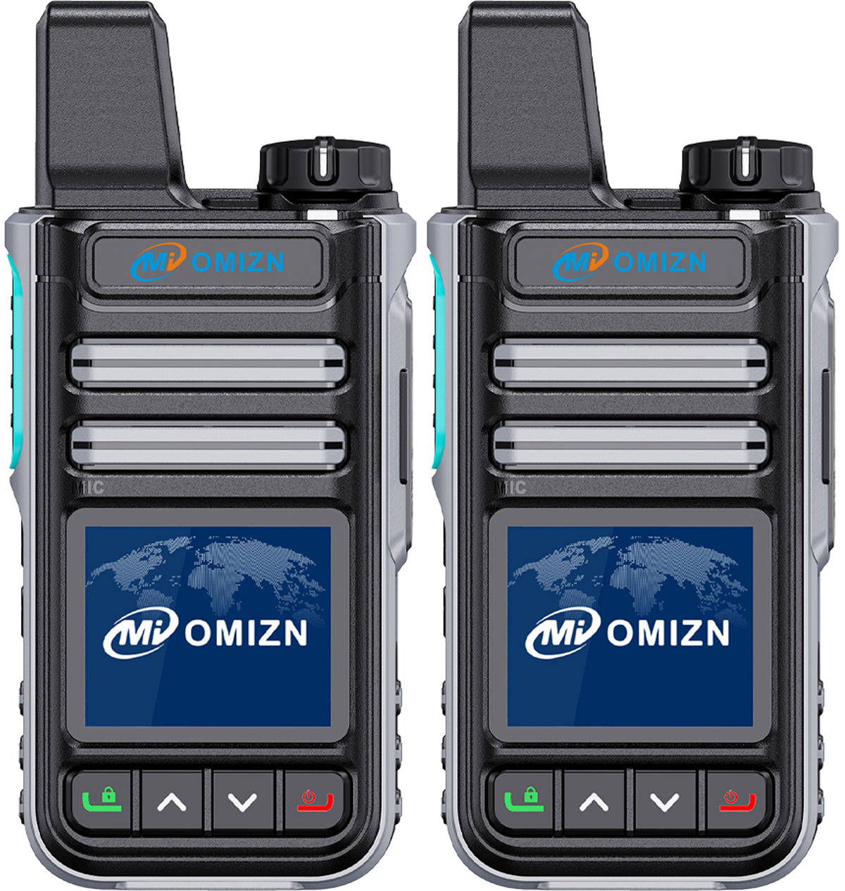 Walkie-talkie OMIZN G3 4G LTE Dual SIM, alcance ilimitado, servicio gratuito de por vida, IP65, cifrado AES256, reducción de ruido.