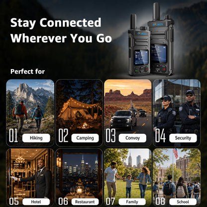 Walkie-talkie OMIZN T6 4G PoC con tarjeta SIM; alcance ilimitado y cobertura celular en todo el mundo.