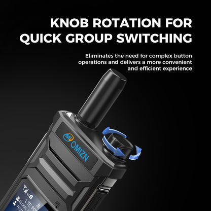 Walkie-talkie OMIZN T6 4G PoC con tarjeta SIM; alcance ilimitado y cobertura celular en todo el mundo.