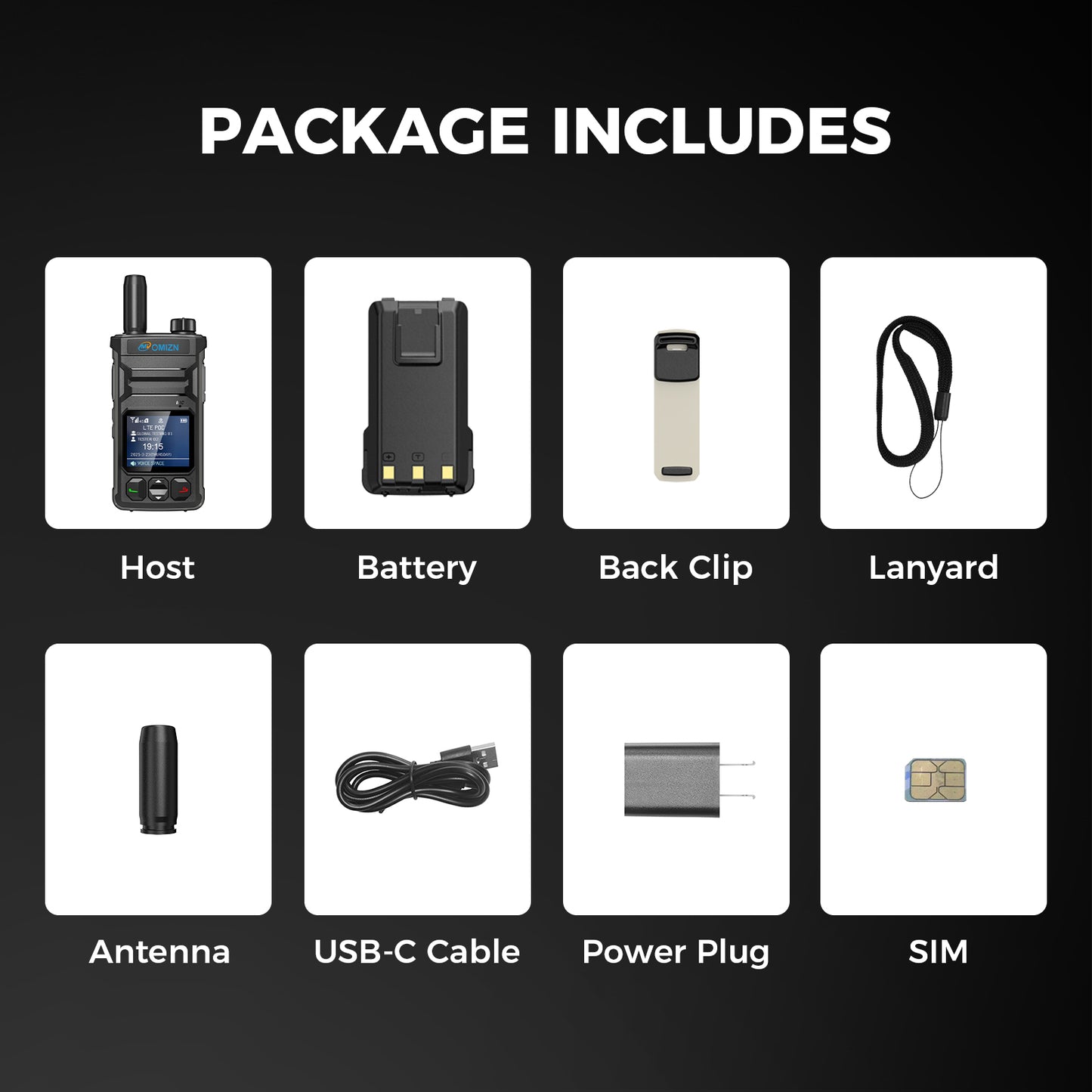 Walkie-talkie OMIZN T6 4G PoC con tarjeta SIM; alcance ilimitado y cobertura celular en todo el mundo.
