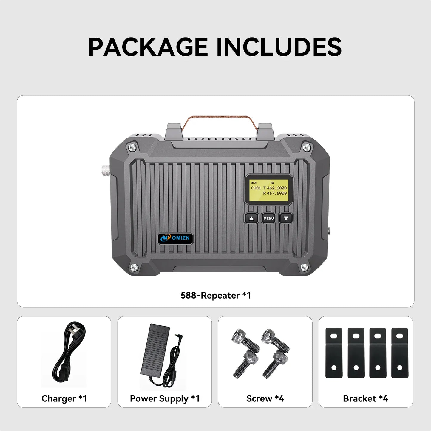 Repetidor GMRS Omizn 588, 25 W de alta potencia full dúplex de largo alcance, IP66