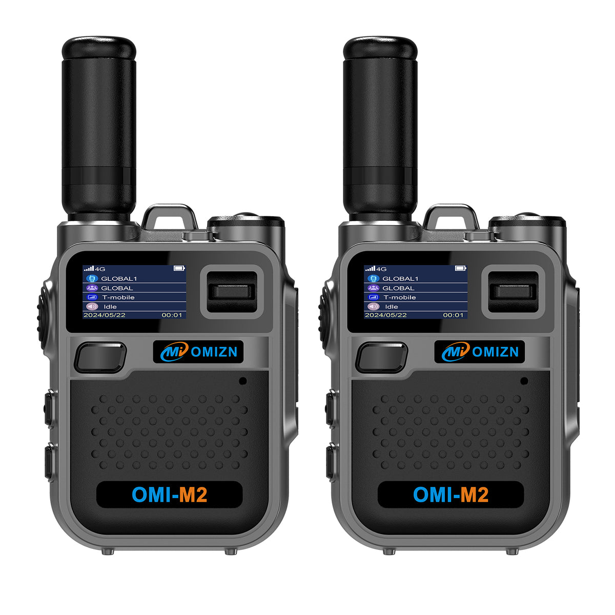 OMIZN M2 Long Range Walkie Talkie,Portable 2 Way Radio with Flashlight,Encrypted with AES256,Lightweight Walky Talky with Type C Charging,for Construction Site Hotel Security,2 Pack