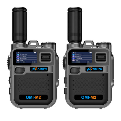 OMIZN M2 Long Range Walkie Talkie,Portable 2 Way Radio with Flashlight,Encrypted with AES256,Lightweight Walky Talky with Type C Charging,for Construction Site Hotel Security,2 Pack