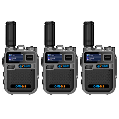 OMIZN M2 Long Range Walkie Talkie,Portable 2 Way Radio with Flashlight,Encrypted with AES256,Lightweight Walky Talky with Type C Charging,for Construction Site Hotel Security,2 Pack