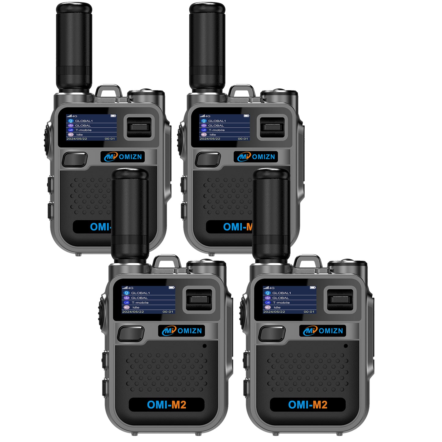 OMIZN M2 Long Range Walkie Talkie,Portable 2 Way Radio with Flashlight,Encrypted with AES256,Lightweight Walky Talky with Type C Charging,for Construction Site Hotel Security,2 Pack