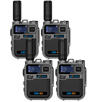 OMIZN M2 Long Range Walkie Talkie,Portable 2 Way Radio with Flashlight,Encrypted with AES256,Lightweight Walky Talky with Type C Charging,for Construction Site Hotel Security,2 Pack