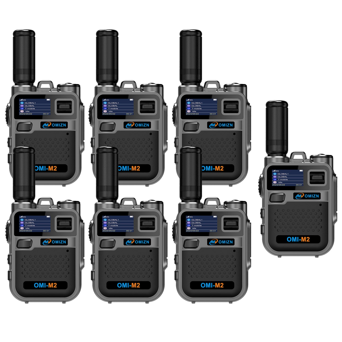 OMIZN M2 Long Range Walkie Talkie,Portable 2 Way Radio with Flashlight,Encrypted with AES256,Lightweight Walky Talky with Type C Charging,for Construction Site Hotel Security,2 Pack