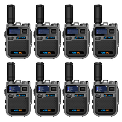 OMIZN M2 Long Range Walkie Talkie,Portable 2 Way Radio with Flashlight,Encrypted with AES256,Lightweight Walky Talky with Type C Charging,for Construction Site Hotel Security,2 Pack