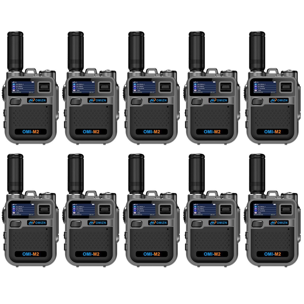 OMIZN M2 Long Range Walkie Talkie,Portable 2 Way Radio with Flashlight,Encrypted with AES256,Lightweight Walky Talky with Type C Charging,for Construction Site Hotel Security,2 Pack