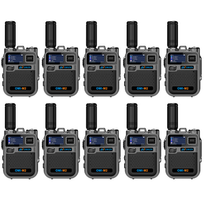 OMIZN M2 Long Range Walkie Talkie,Portable 2 Way Radio with Flashlight,Encrypted with AES256,Lightweight Walky Talky with Type C Charging,for Construction Site Hotel Security,2 Pack